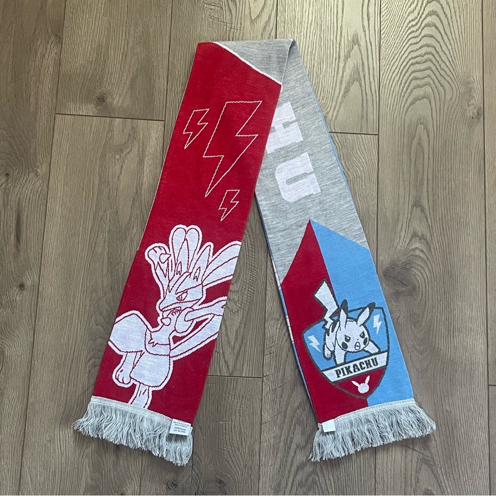 Pokémon Sports Pikachu Machamp Lucario Knit Soccer Scarf - Picture 2 of 12